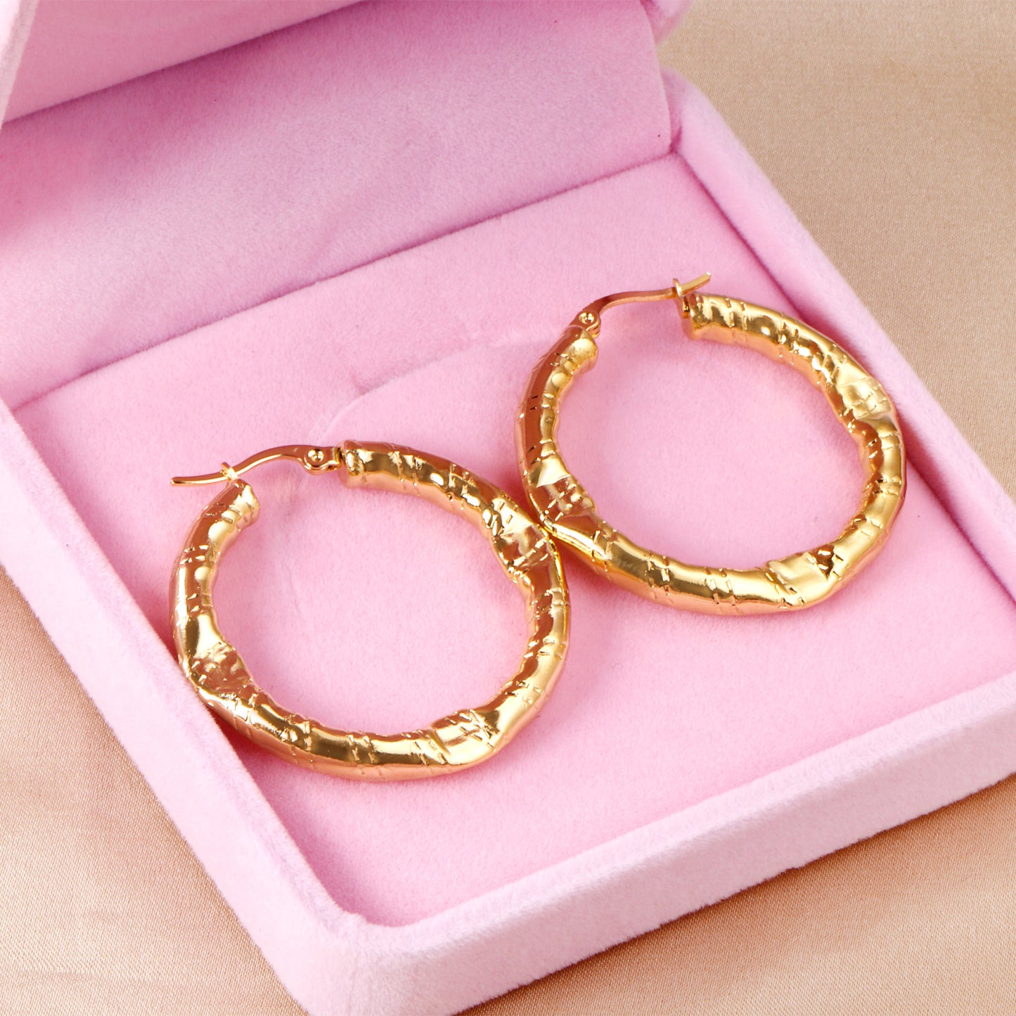 Hoop Stainless Steel Earrings 18K Gold Plated