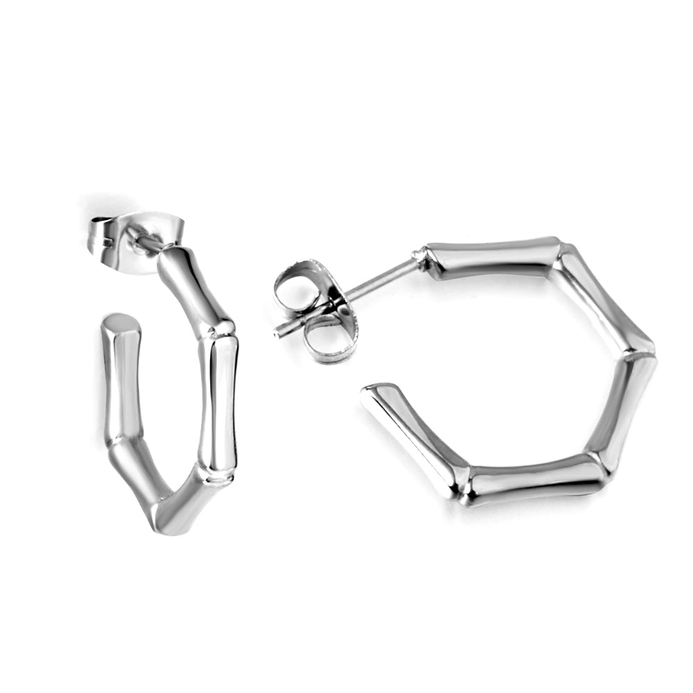 C-Hoop Stainless Steel Earrings 18K Gold Plated