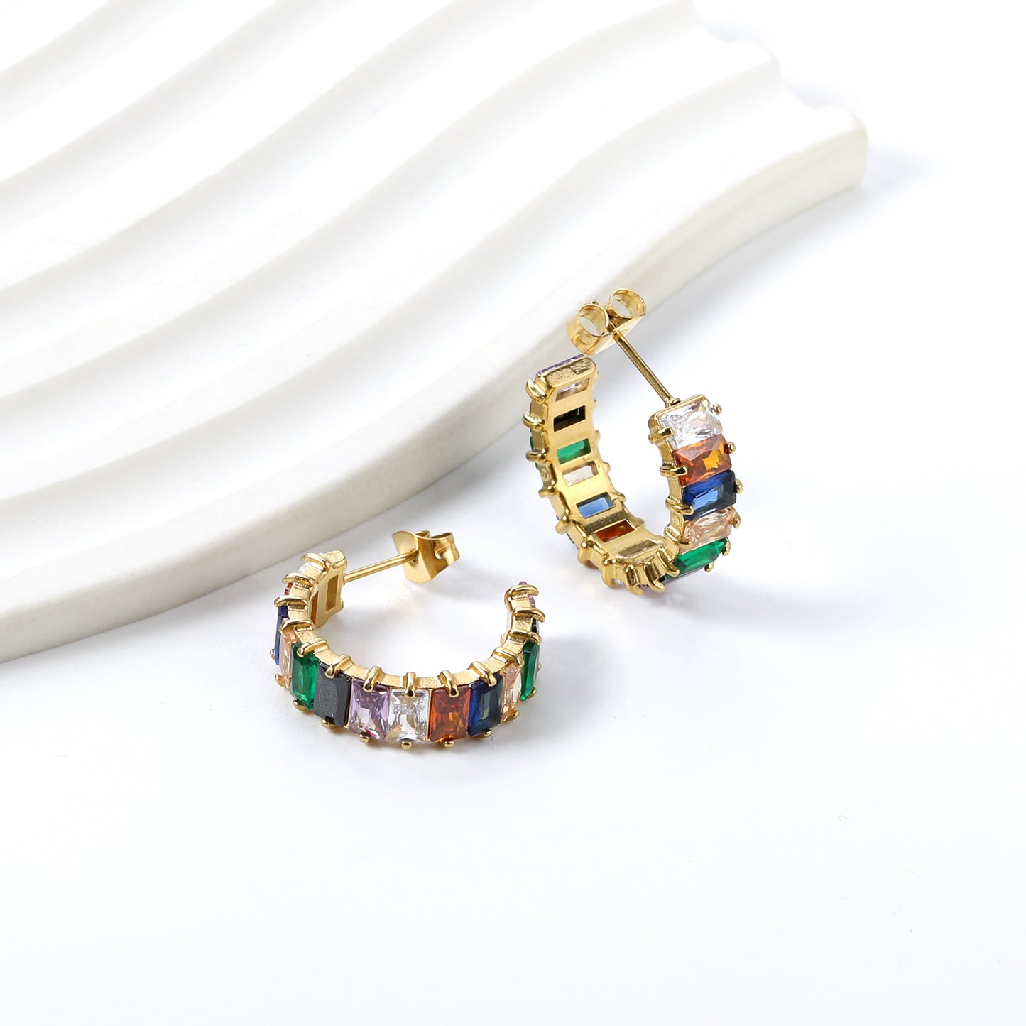 Hoop Stainless Steel Earrings 18K Gold Plated