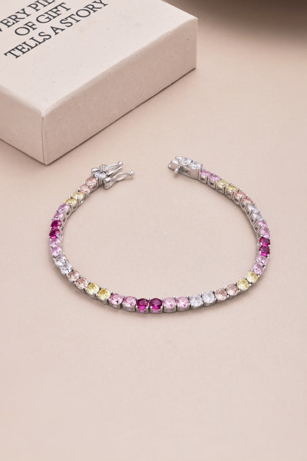 925 Sterling Silver Cubic Zirconia (CZ) 5A 2 Carats Bracelet