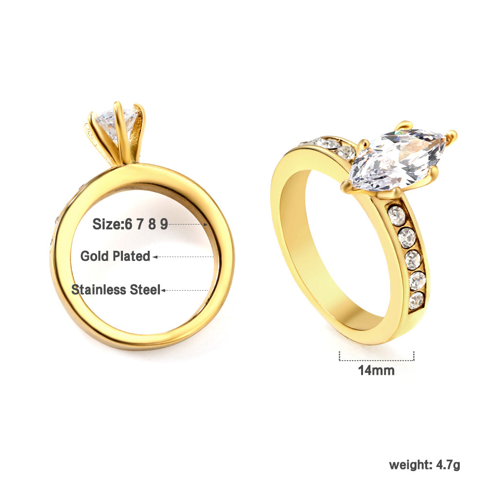 18K Gold Plated Premium Stainless Steel Finger Ring