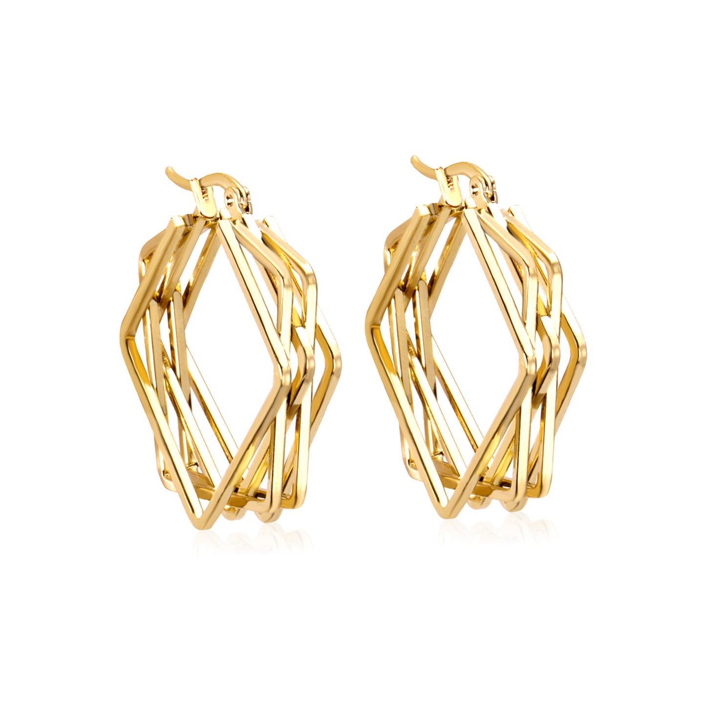 C-Hoop Stainless Steel Earrings 18K Gold Plated