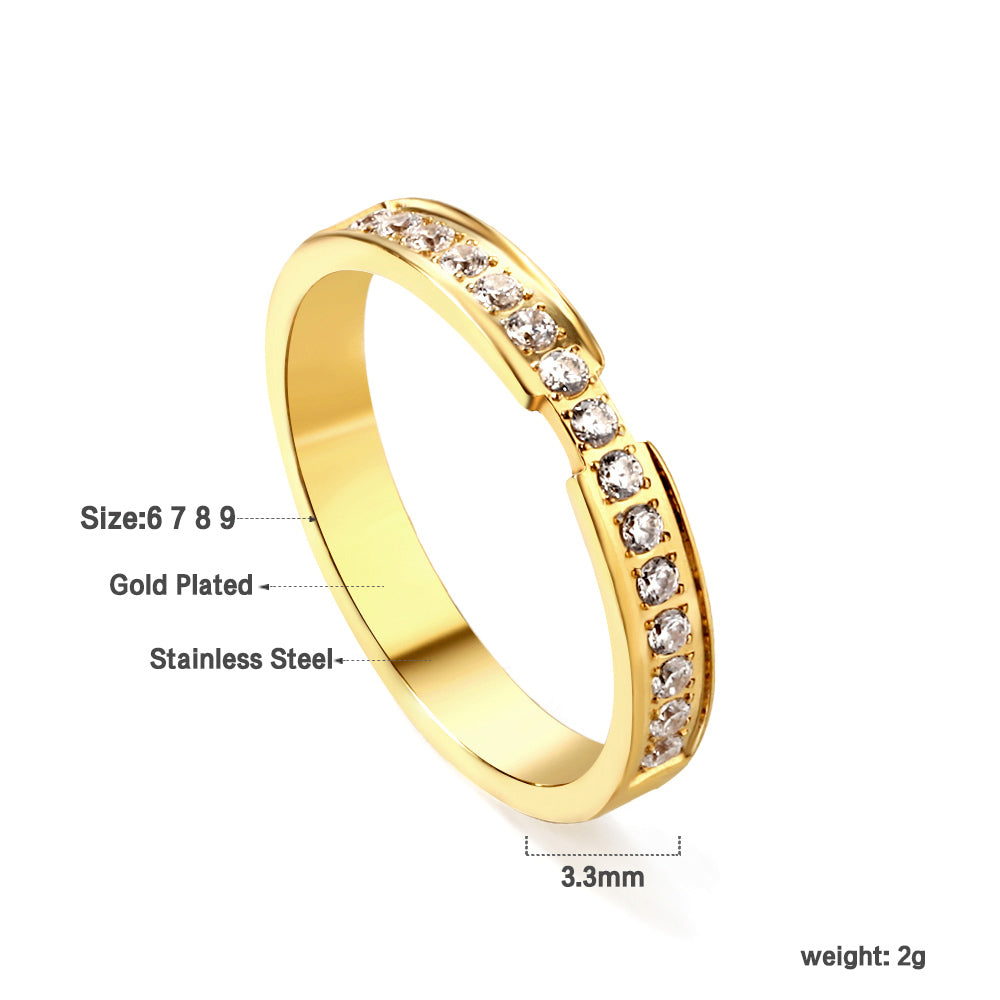18K Gold Plated Premium Stainless Steel Finger Ring