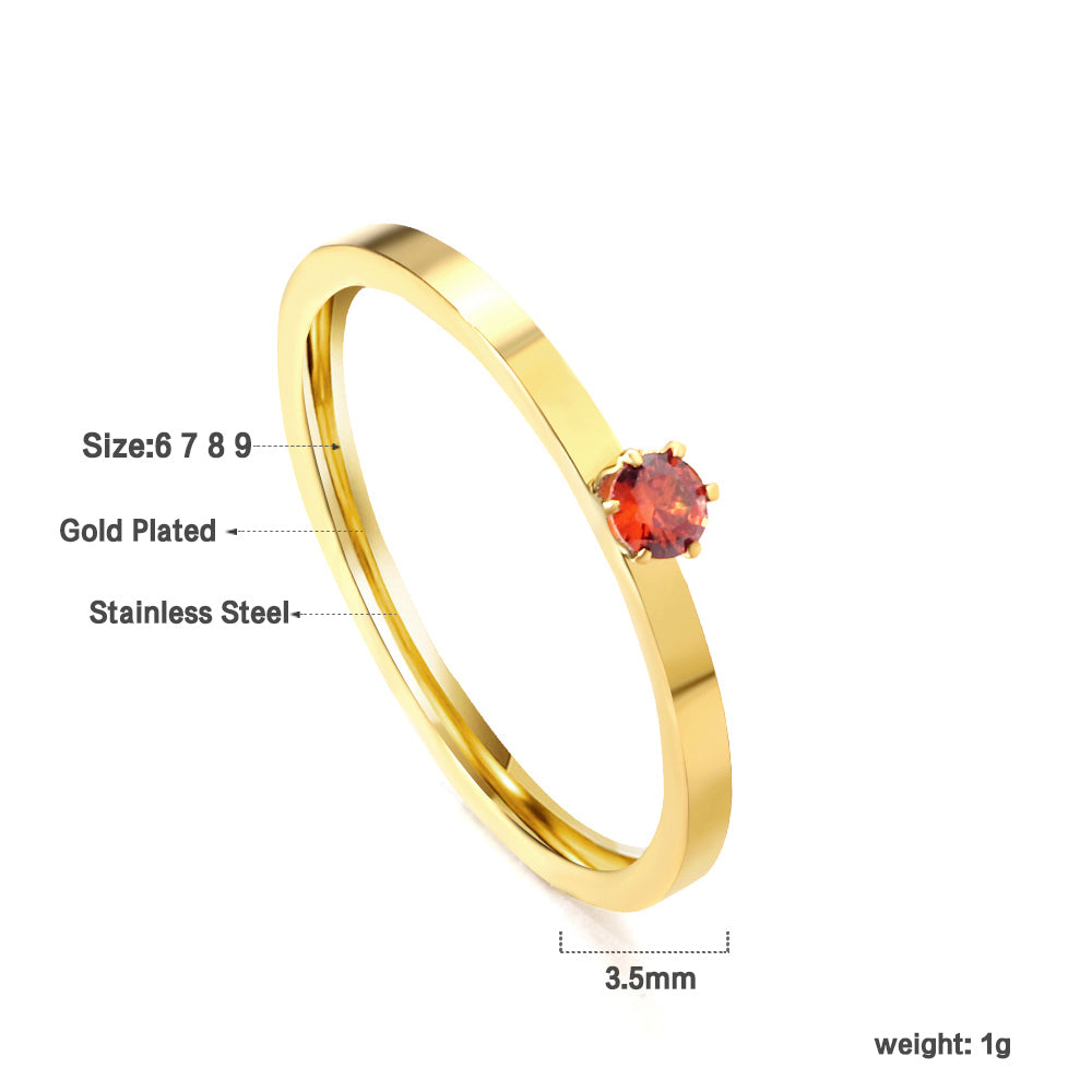 18K Gold Plated Premium Stainless Steel Finger Ring