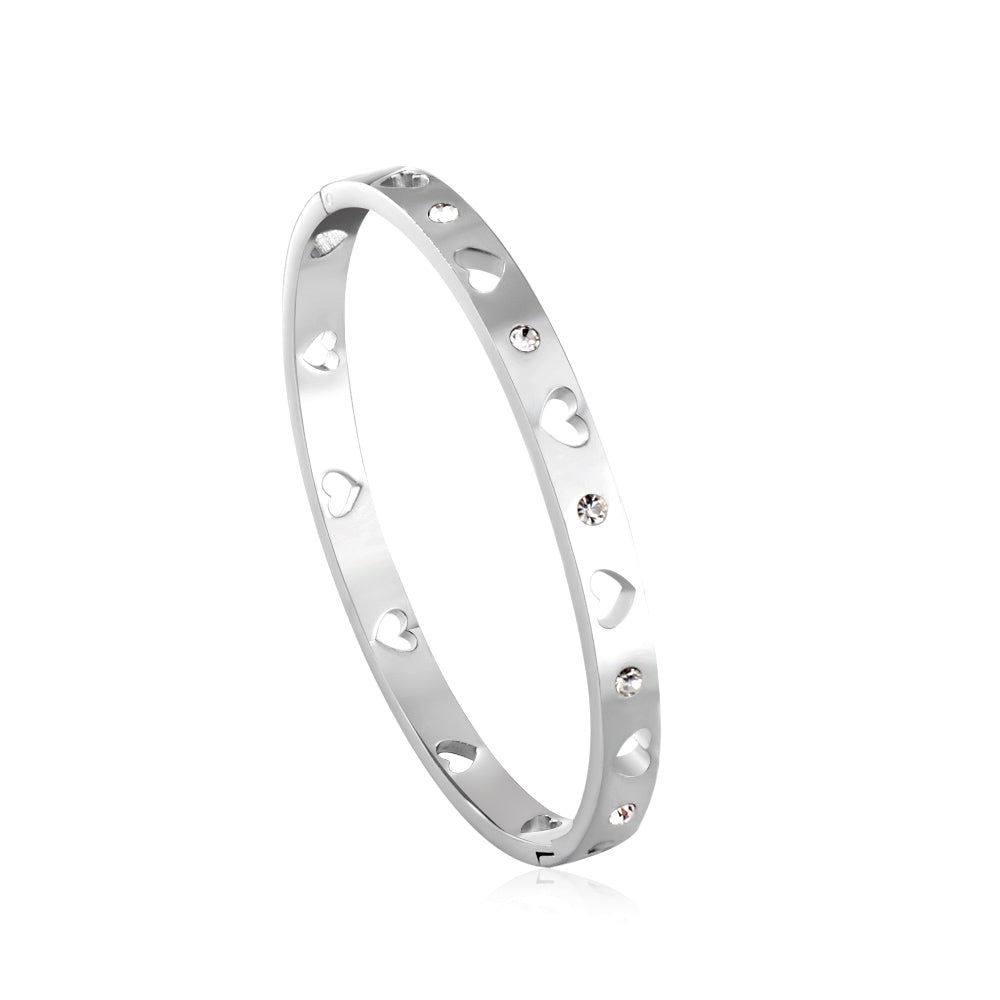Hearts Sparkle Bangle Bracelet