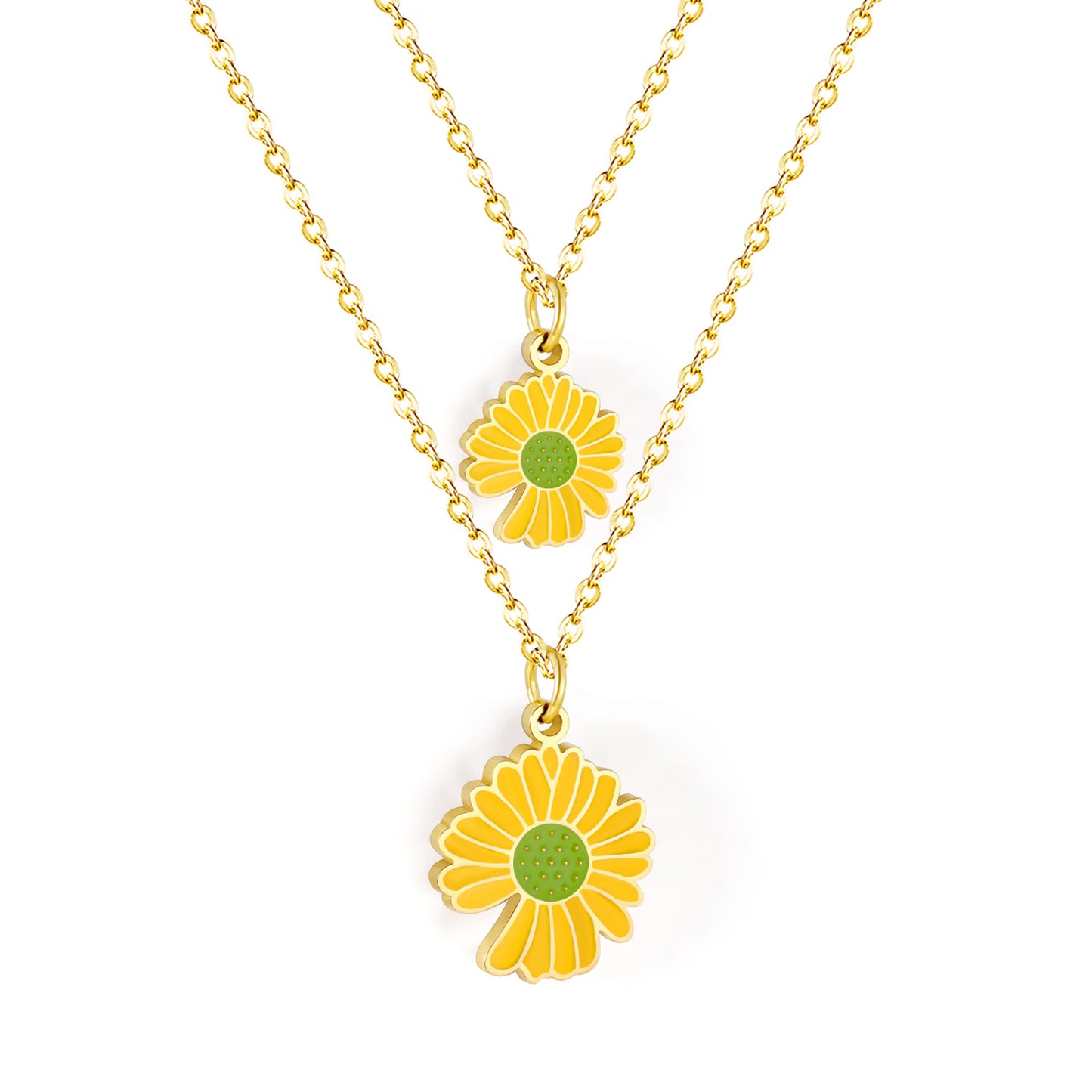 Yellow Flora Double Pendant Necklace