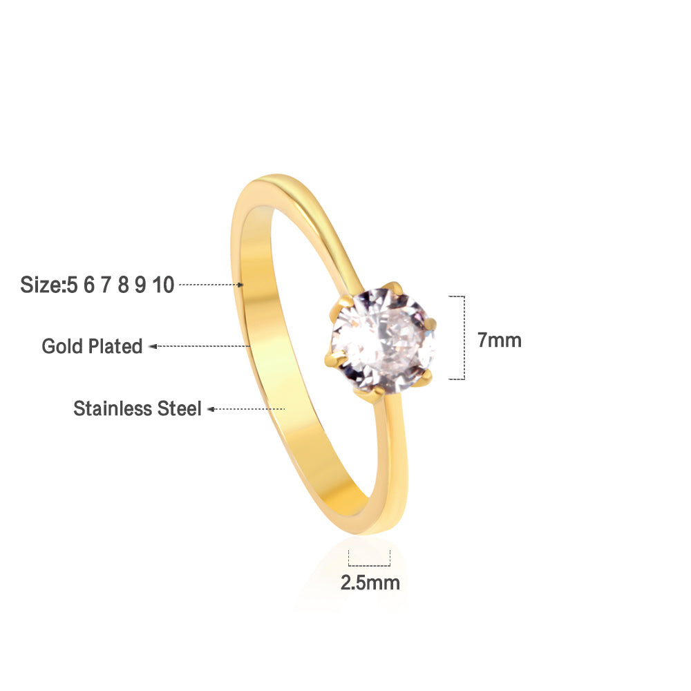 18K Gold Plated Premium Stainless Steel Finger Ring