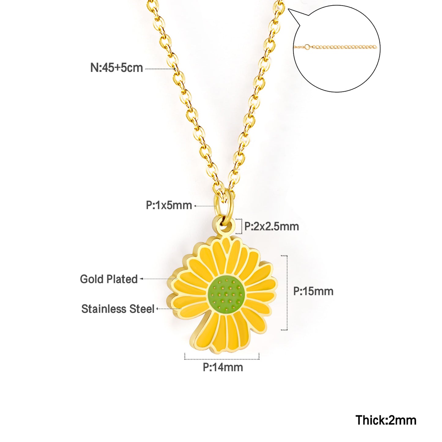 Yellow Flora Pendant Necklace