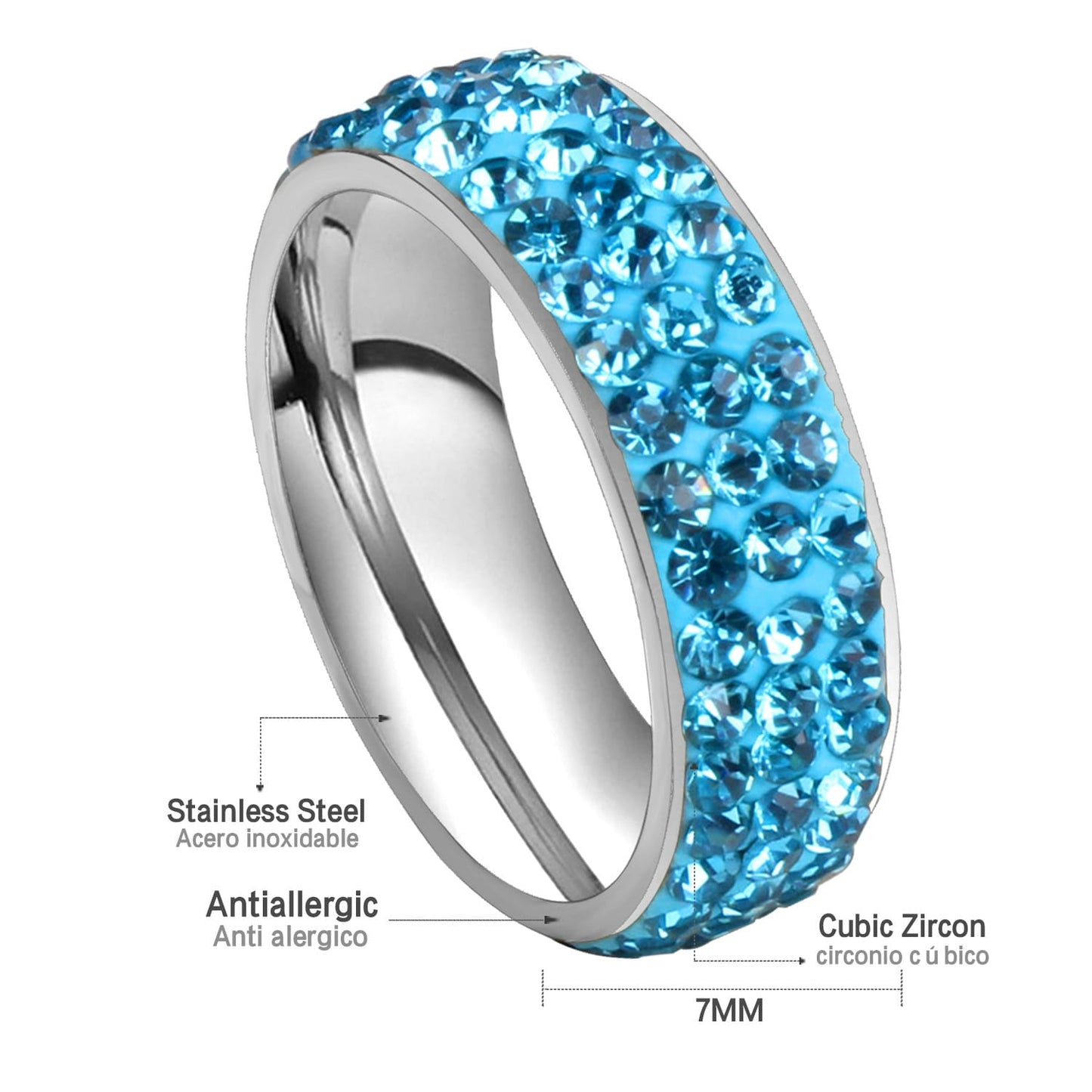 Blue Stones Studded Ring