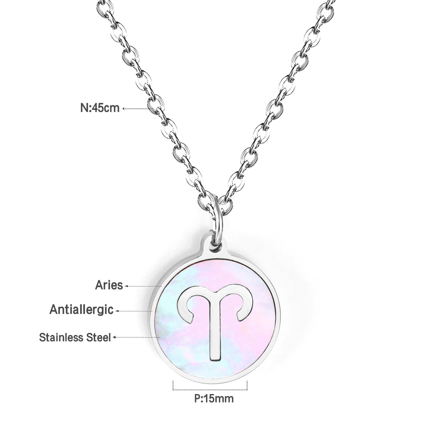 Astro Sign Aries Rhinestone Pendant