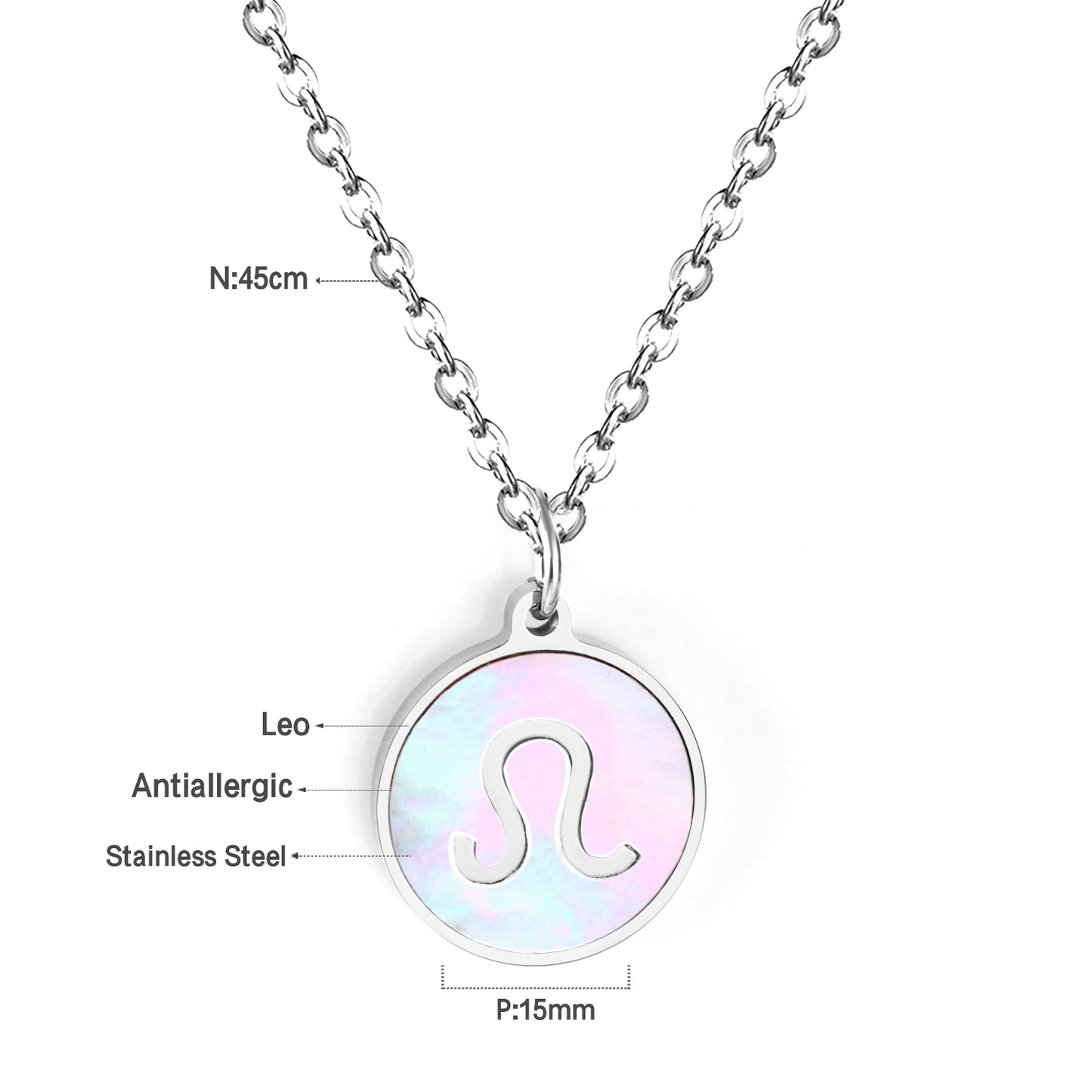 Astro Sign Leo Rhinestone Pendant