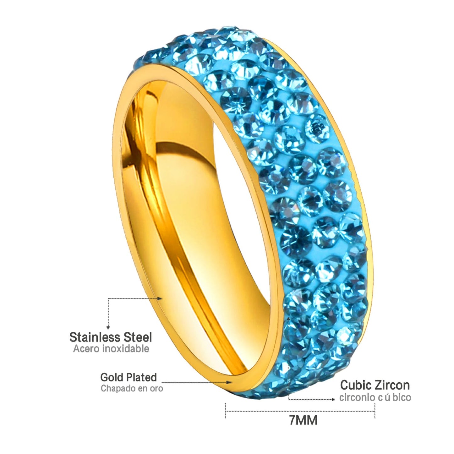 Blue Stones Studded Ring