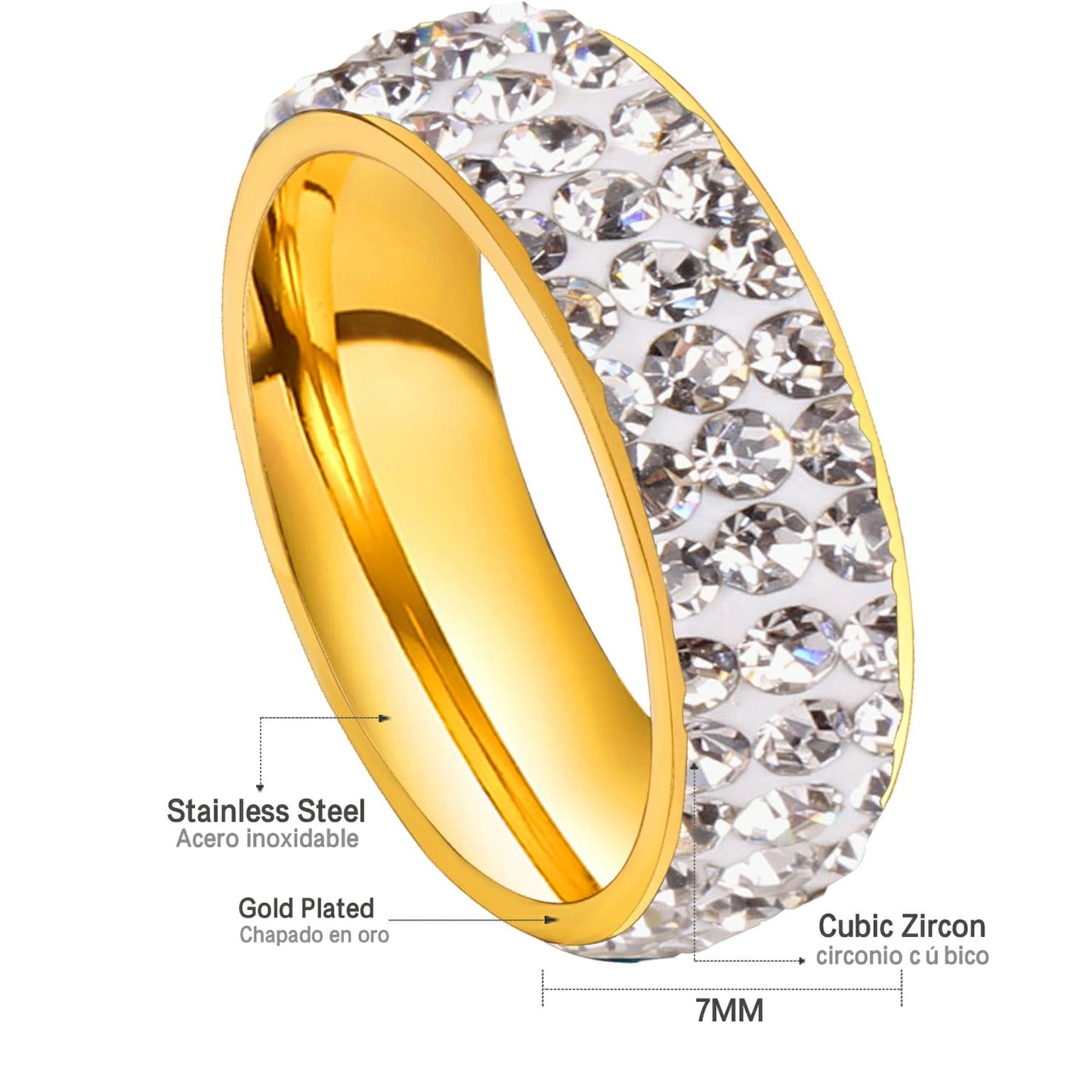 White Stones Studded Ring