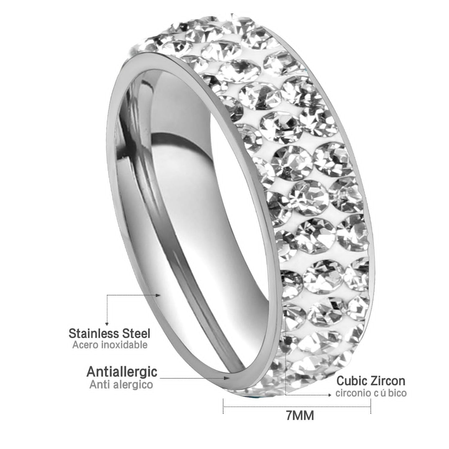 White Stones Studded Ring