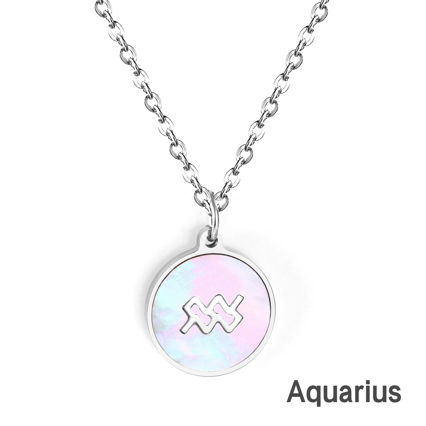 Astro Sign Aquarius Rhinestone Pendant