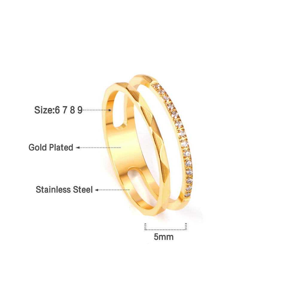 18K Gold Plated Premium Stainless Steel Finger Ring