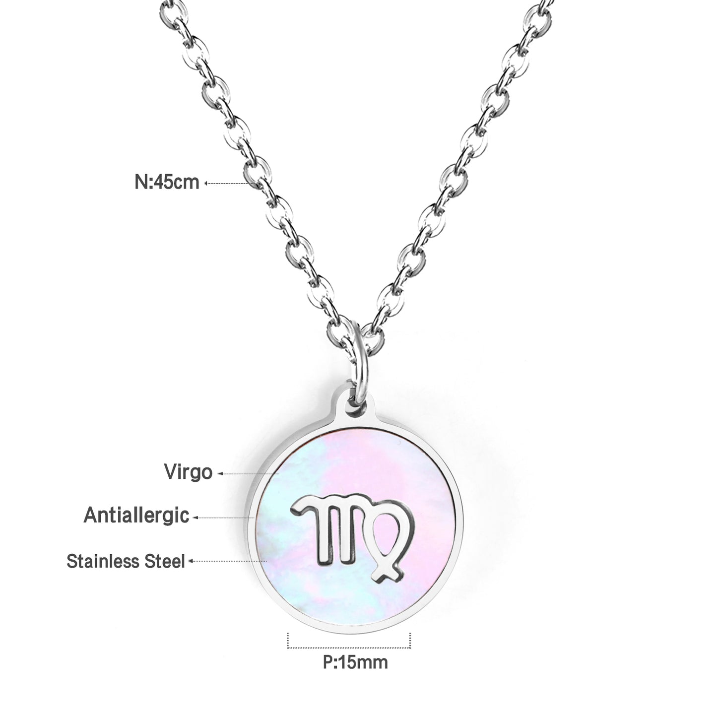 Astro Sign Virgo Rhinestone Pendant