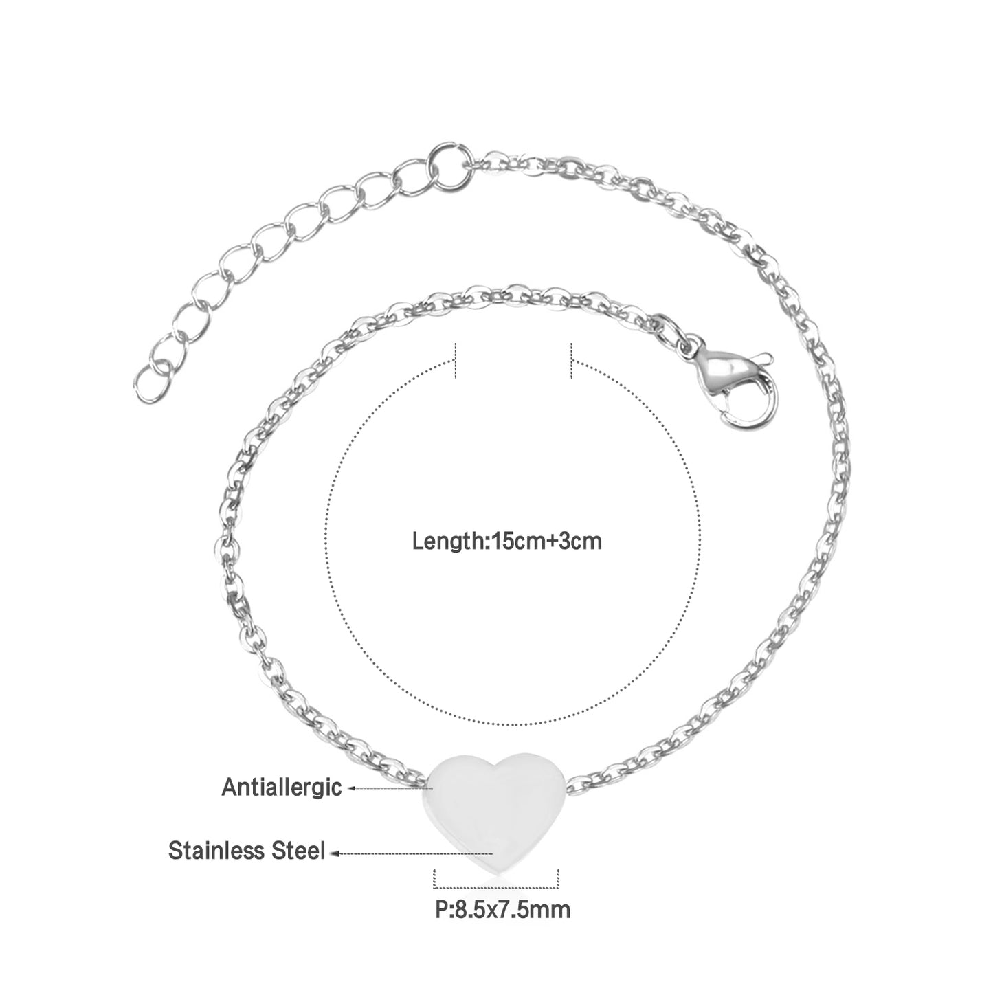White Heart Bracelet