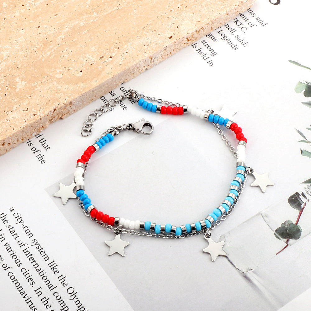 Multicolor Star & Beads Bracelet
