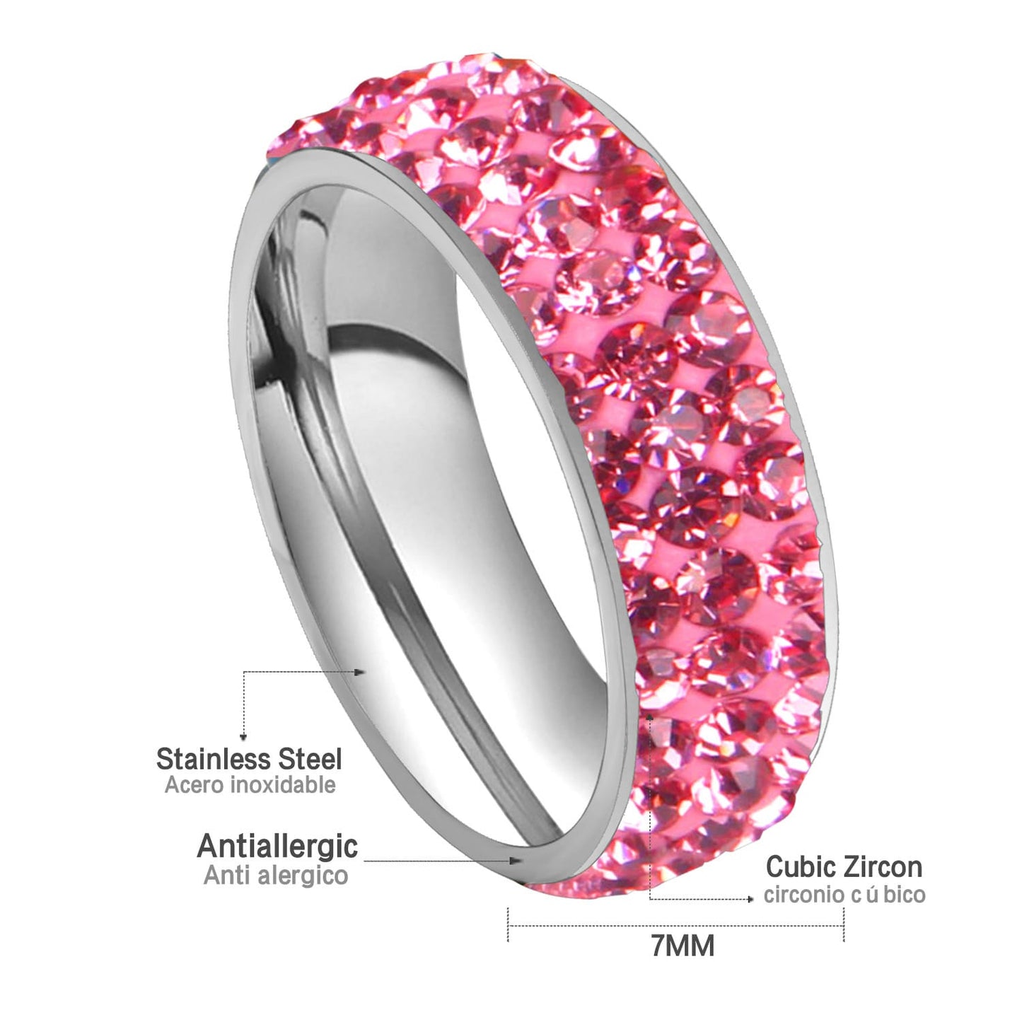 Pink Stones Studded Ring