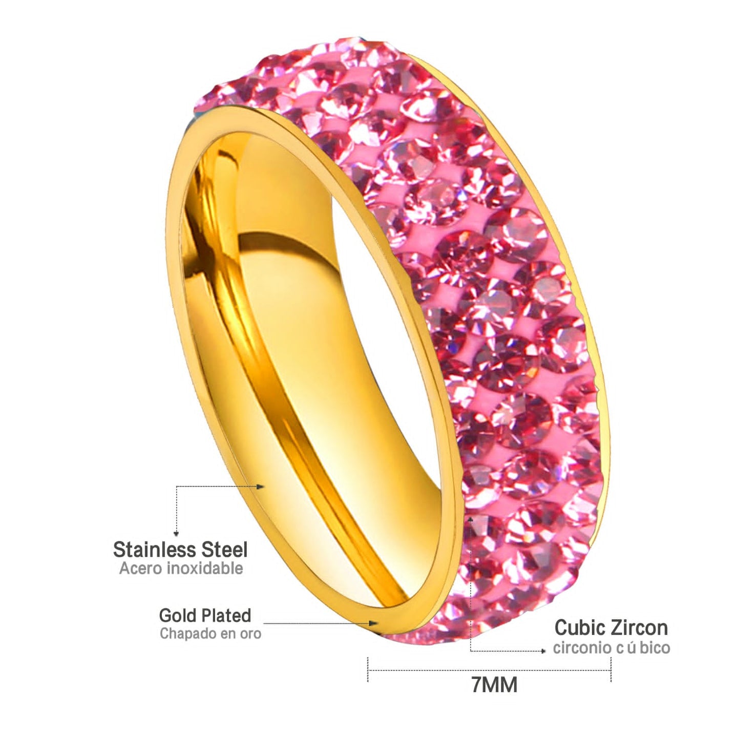 Pink Stones Studded Ring