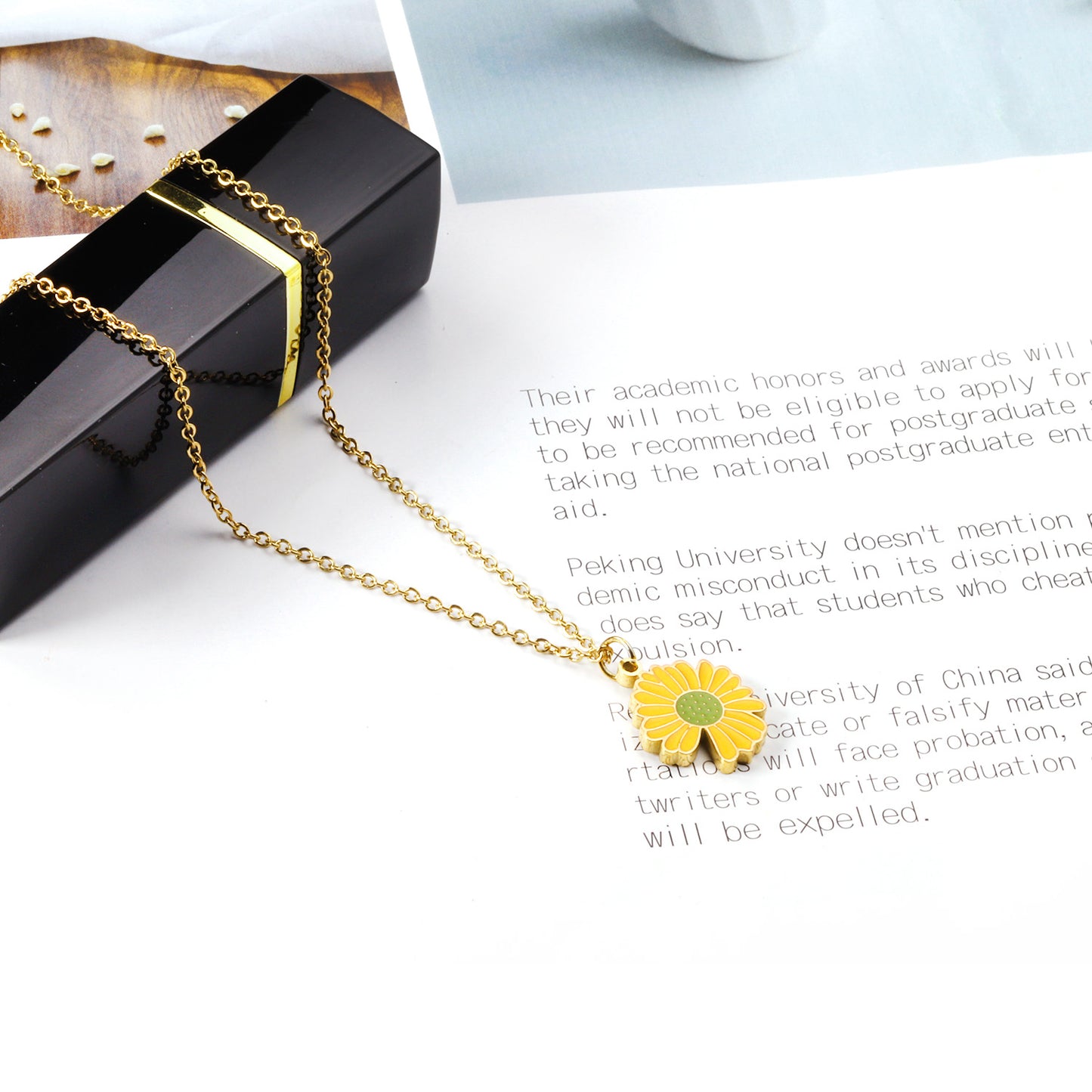Yellow Flora Pendant Necklace