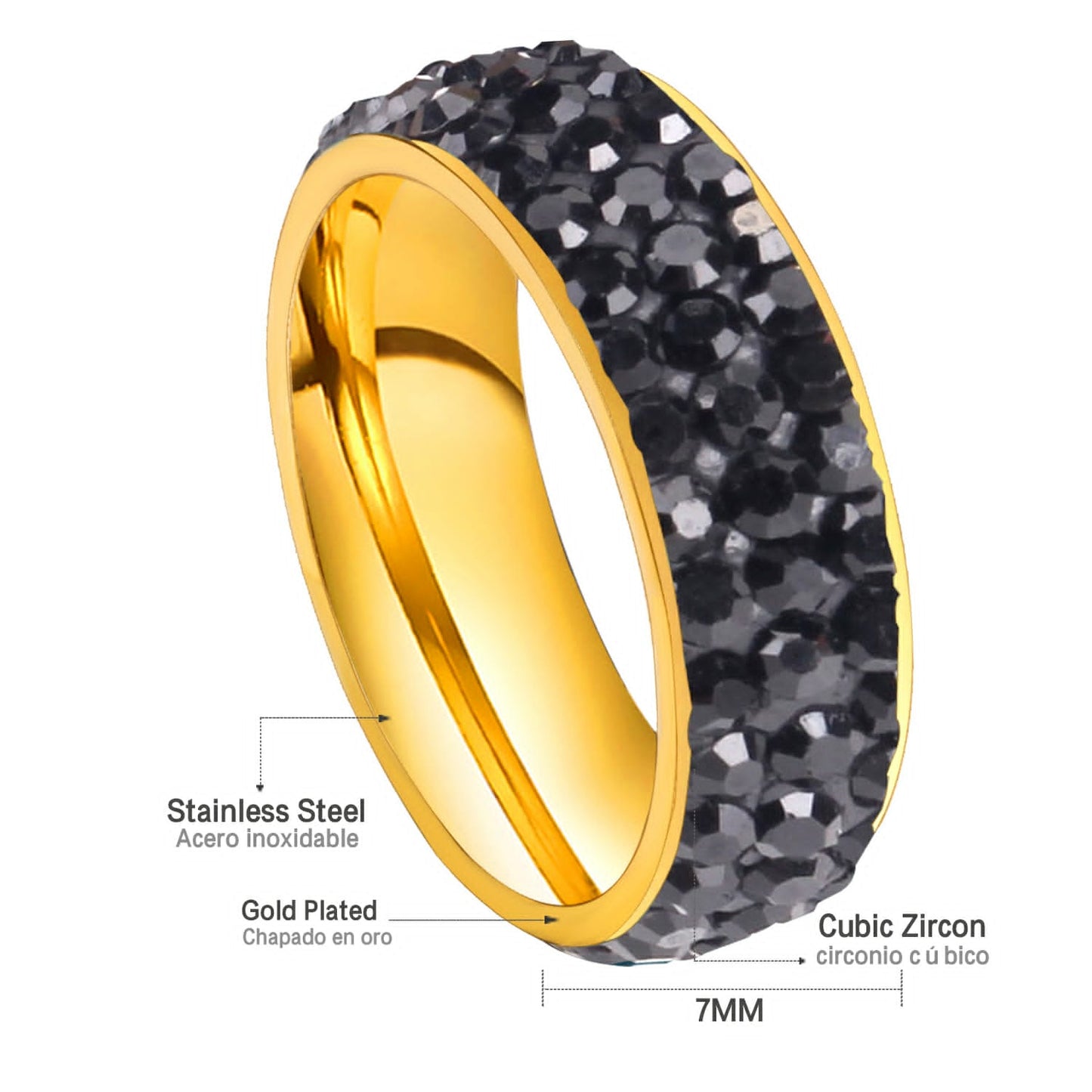 Black Stones Studded Ring