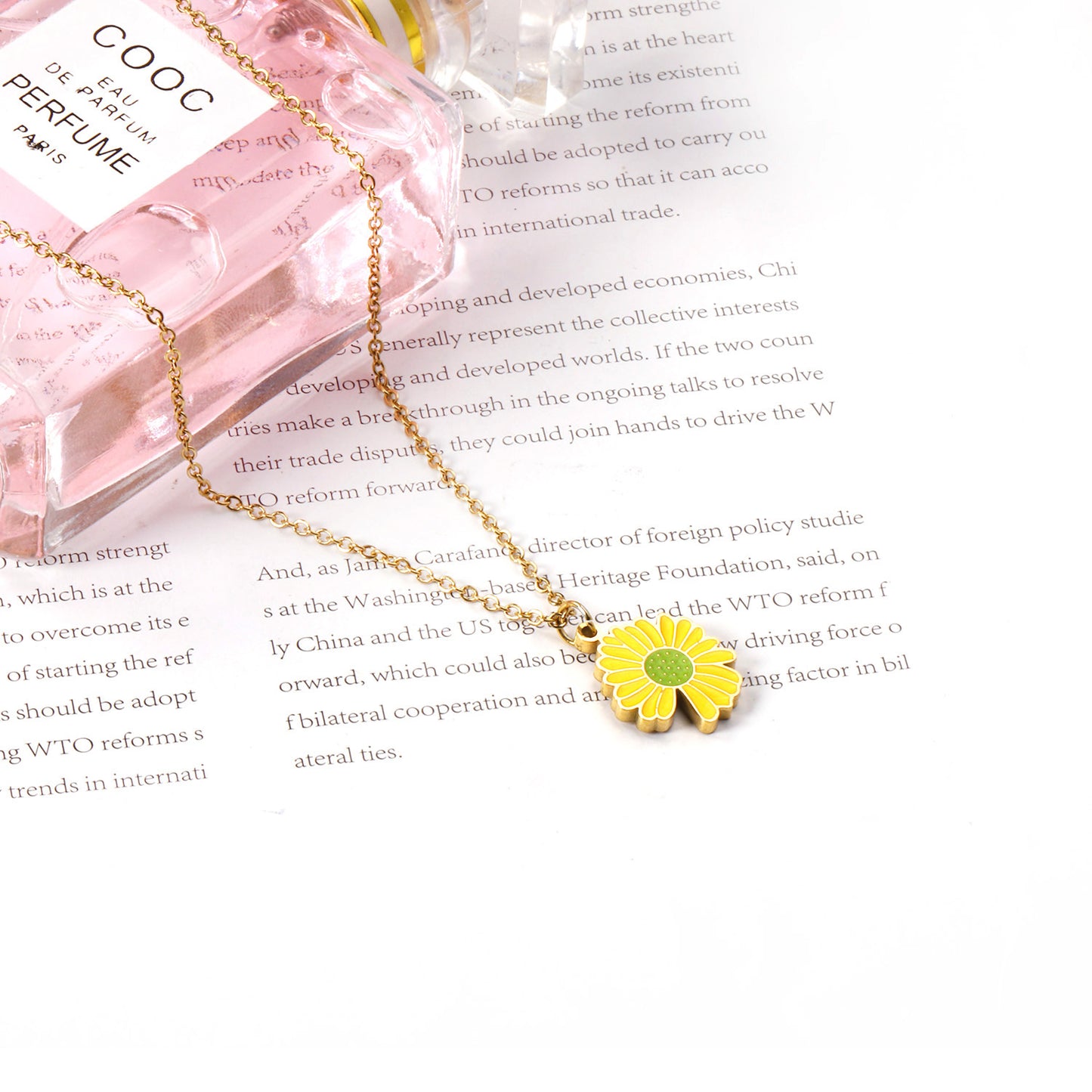 Yellow Flora Pendant Necklace