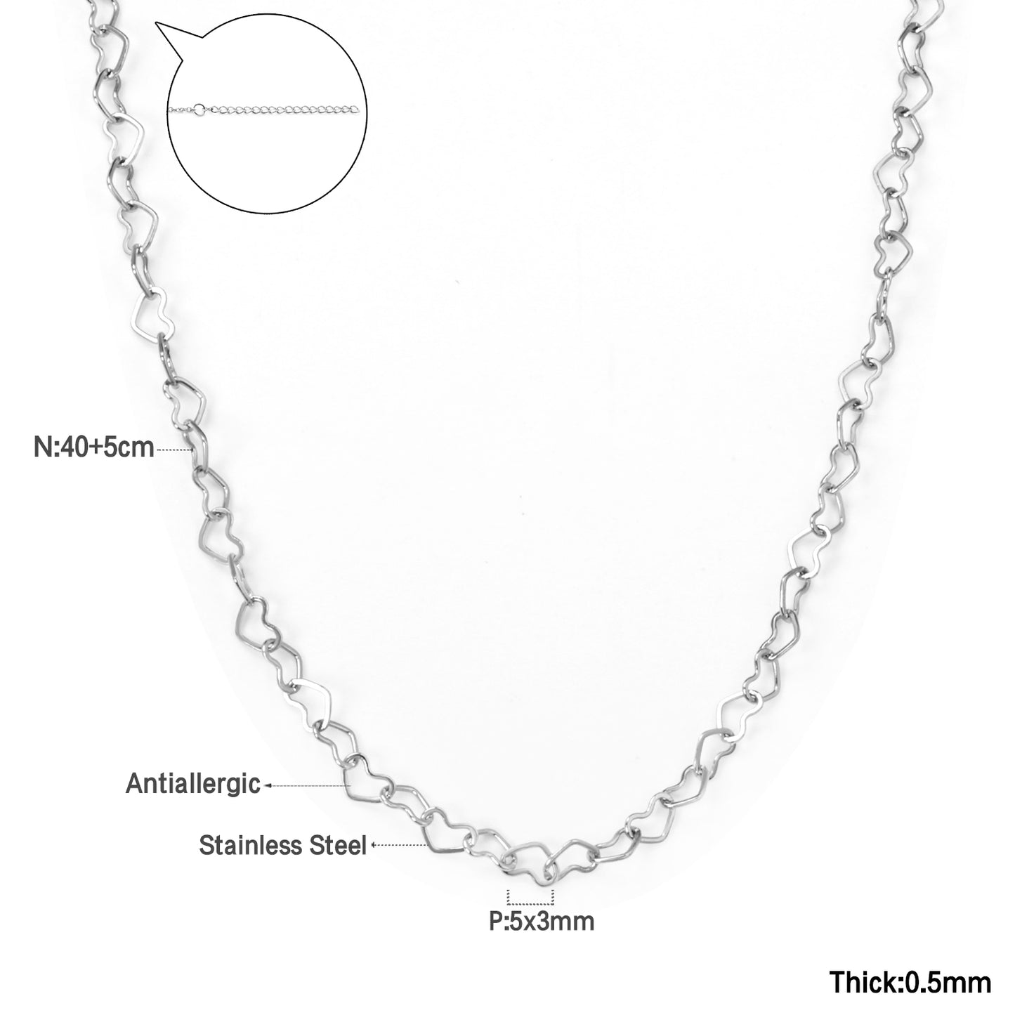 Heart Link Chain Necklace