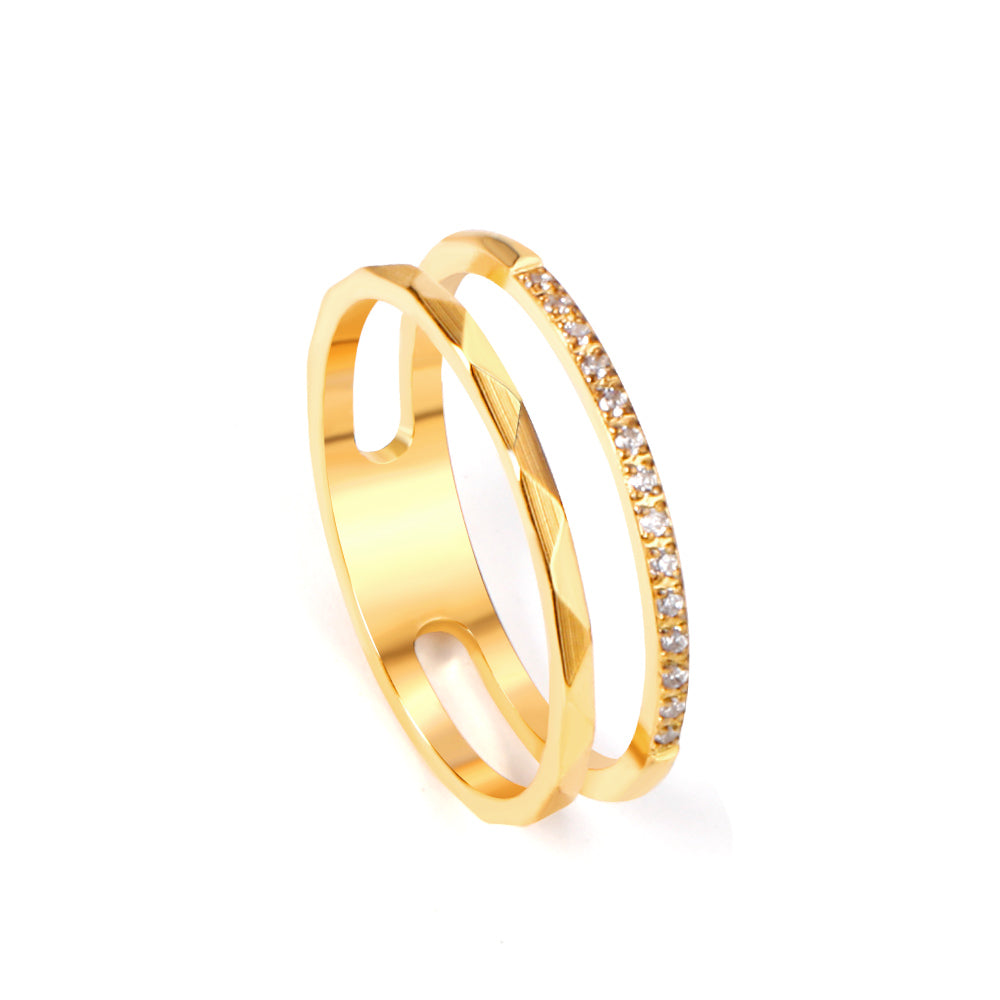 18K Gold Plated Premium Stainless Steel Finger Ring