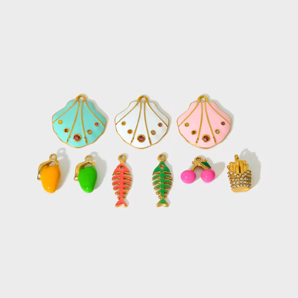 Cutie Craft Charms Set Of 8 With Bracelet & Necklace