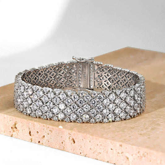 “Frosted Majesty” — Premium CZ & Sterling Silver Bracelet