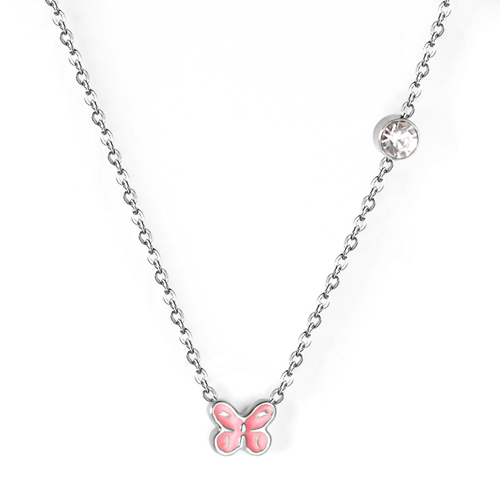 Miniature Butterfly Pastel Color Necklace