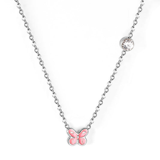 Miniature Butterfly Pastel Color Necklace