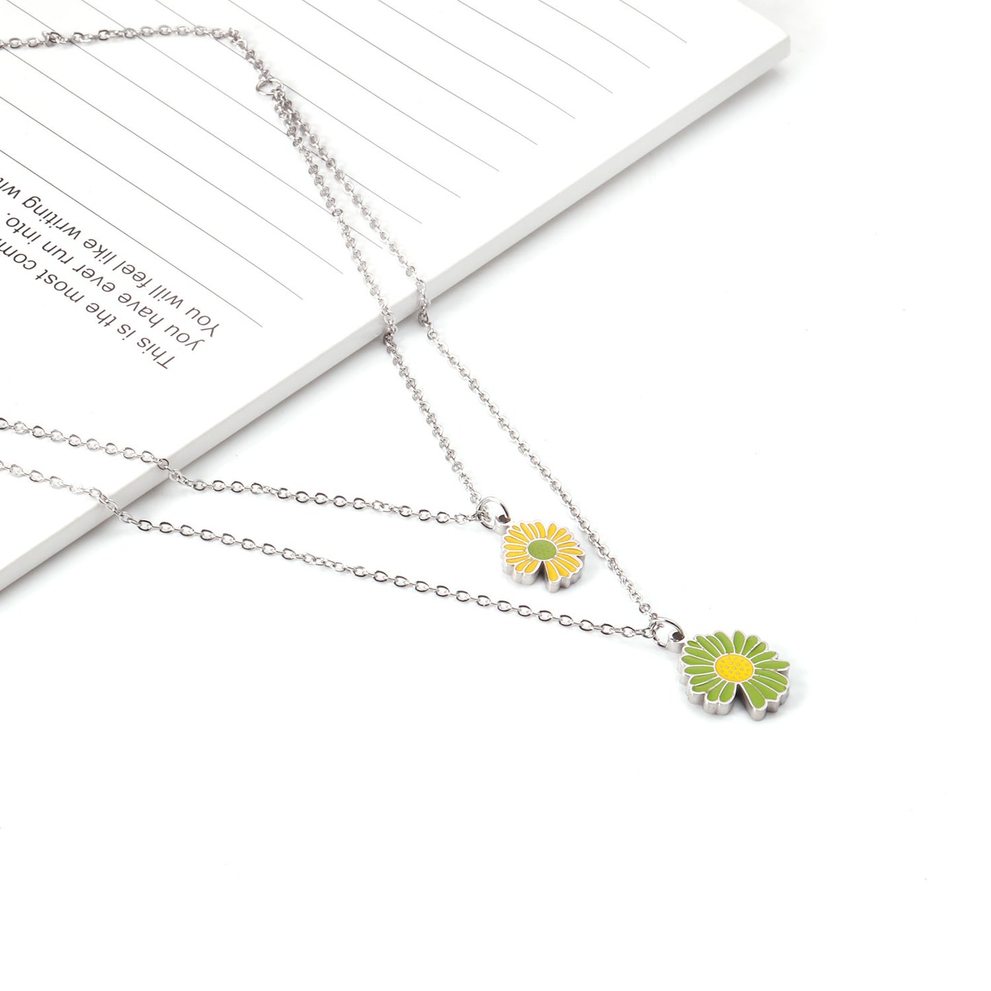 Double Flora Pendant Necklace