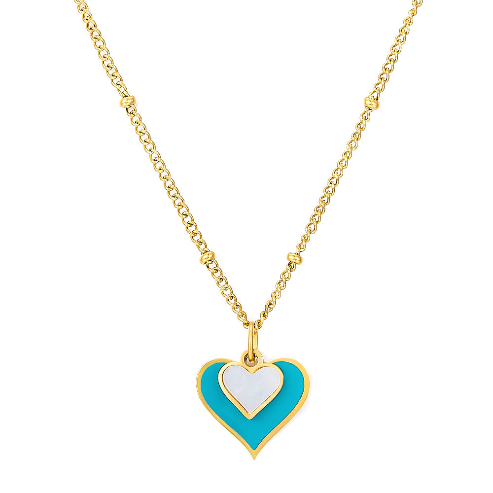 Double Heart Pendant Necklace