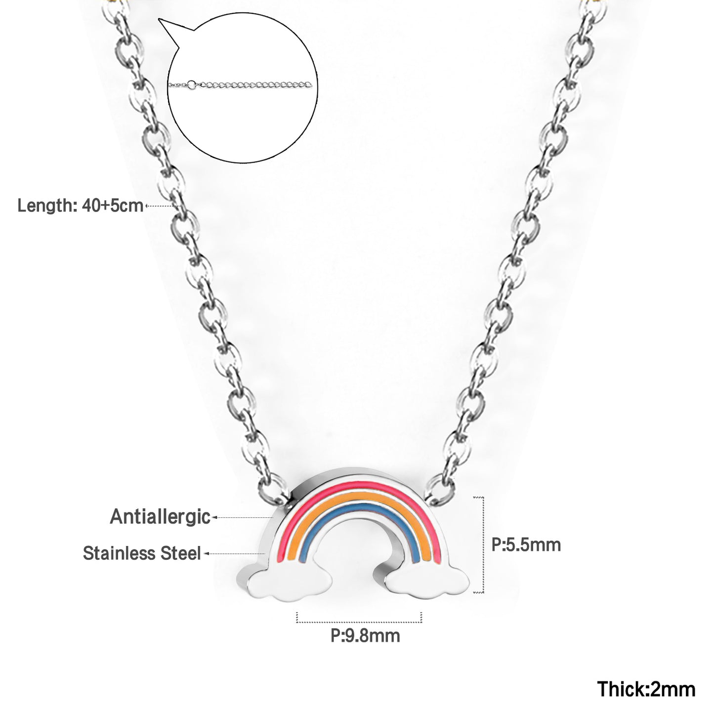 Rainbow Pendant Necklace