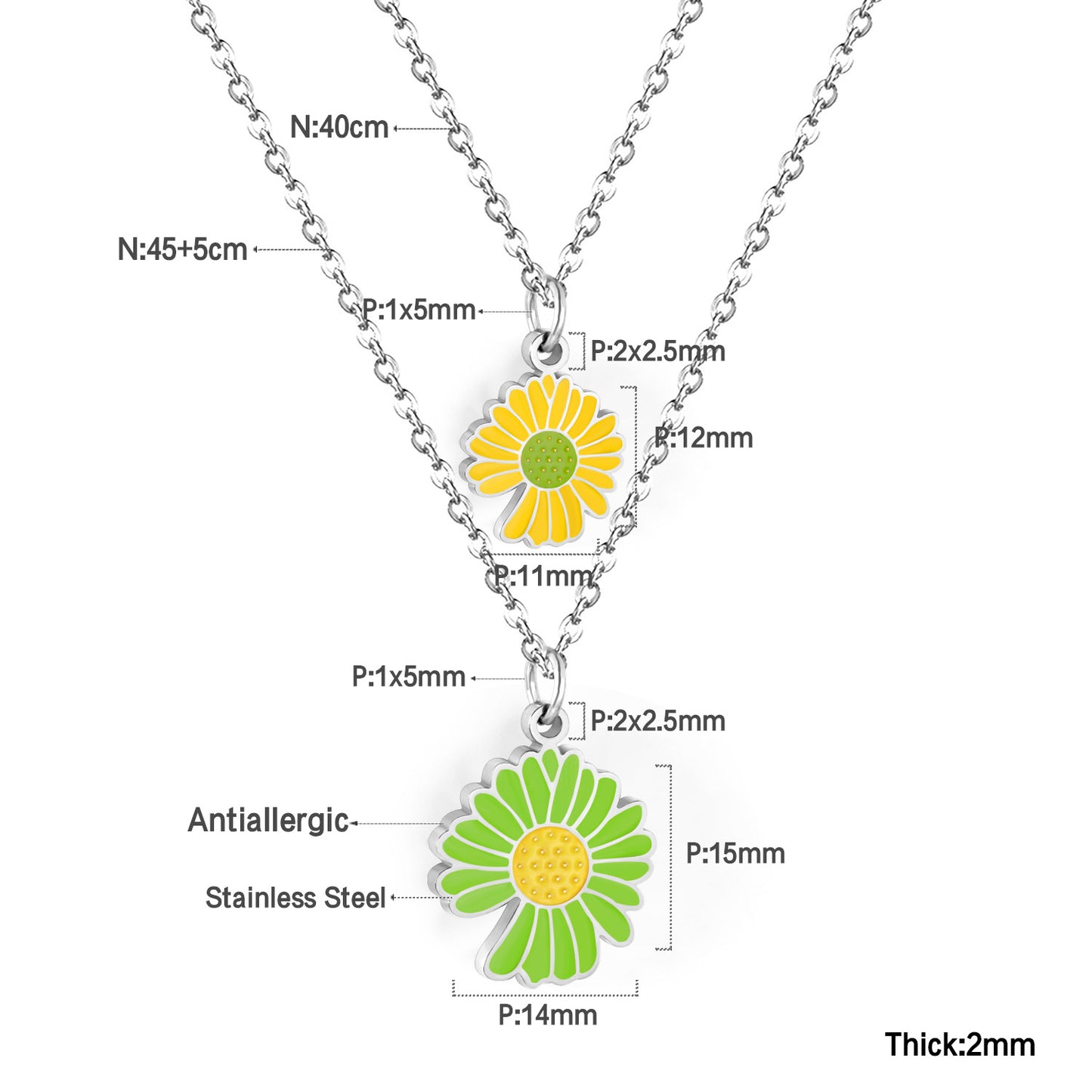 Double Flora Pendant Necklace