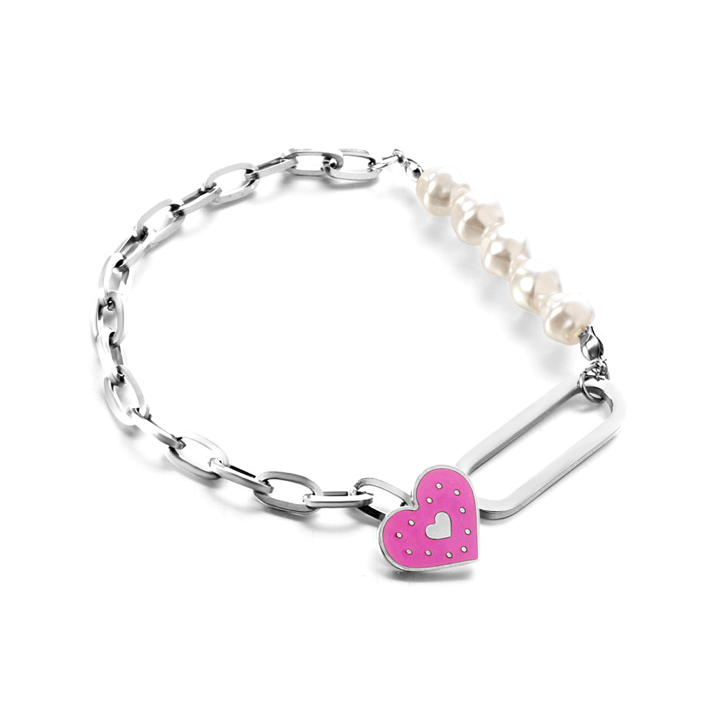 Purple Heart lock Bracelet