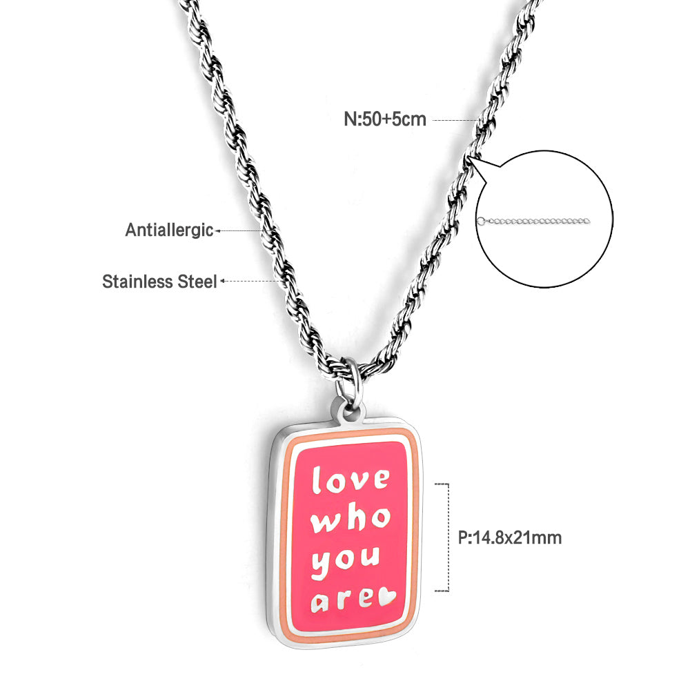 Love who you are Note Pendant Necklace