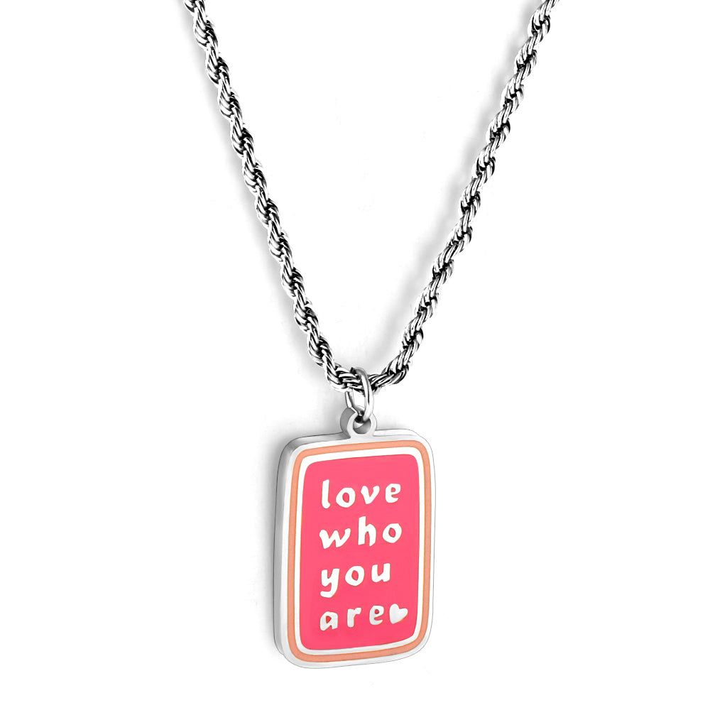 Love who you are Note Pendant Necklace