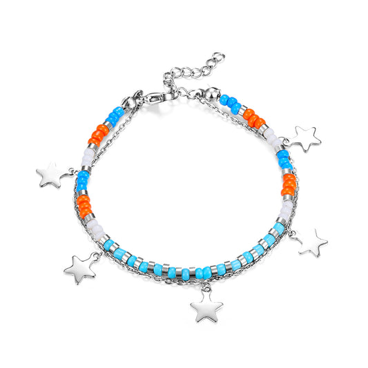 Multicolor Star & Beads Bracelet