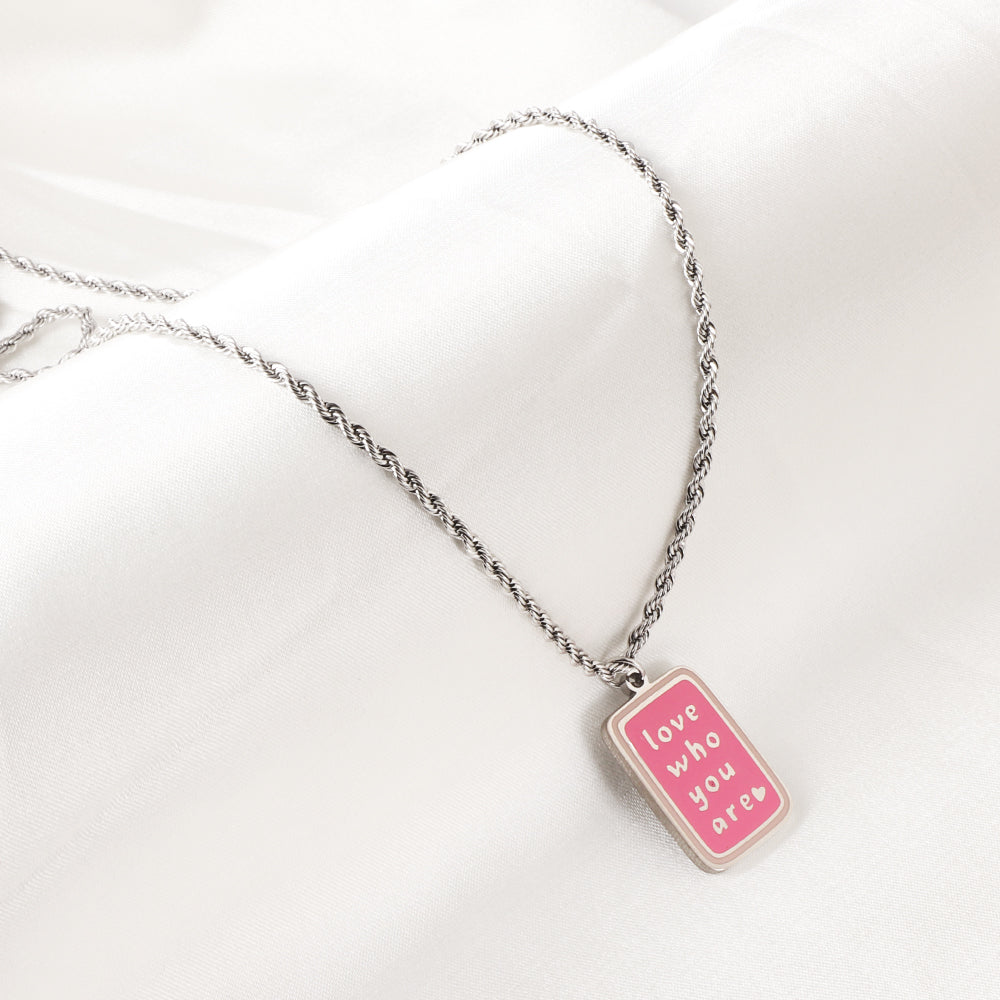 Love who you are Note Pendant Necklace