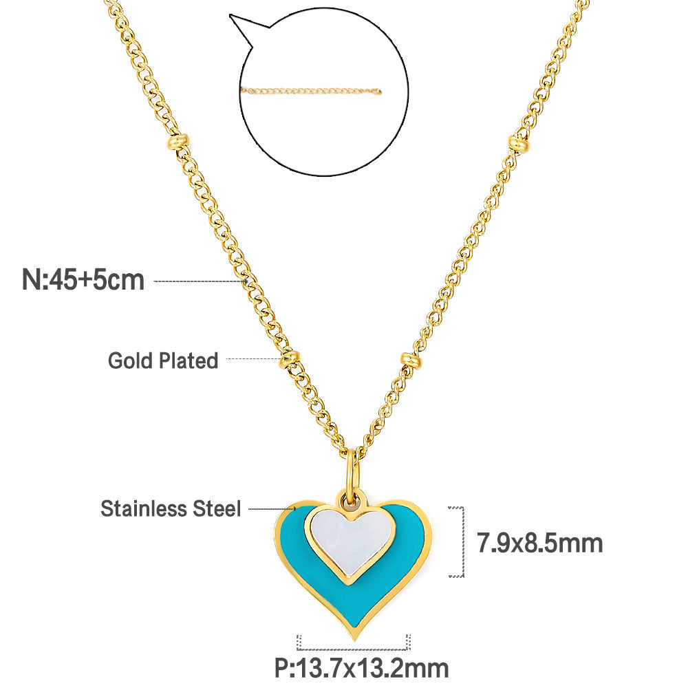 Double Heart Pendant Necklace