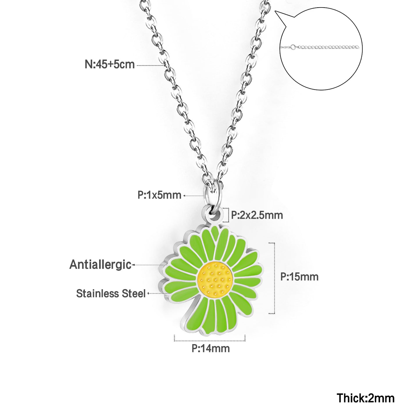 Green Flora Pendant Necklace