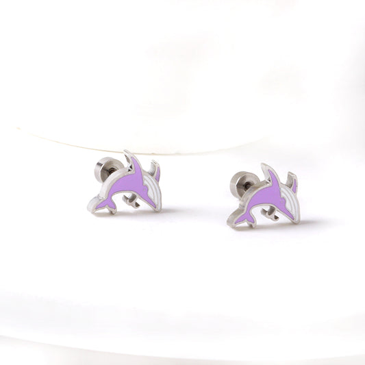 Miniature Whale Earring