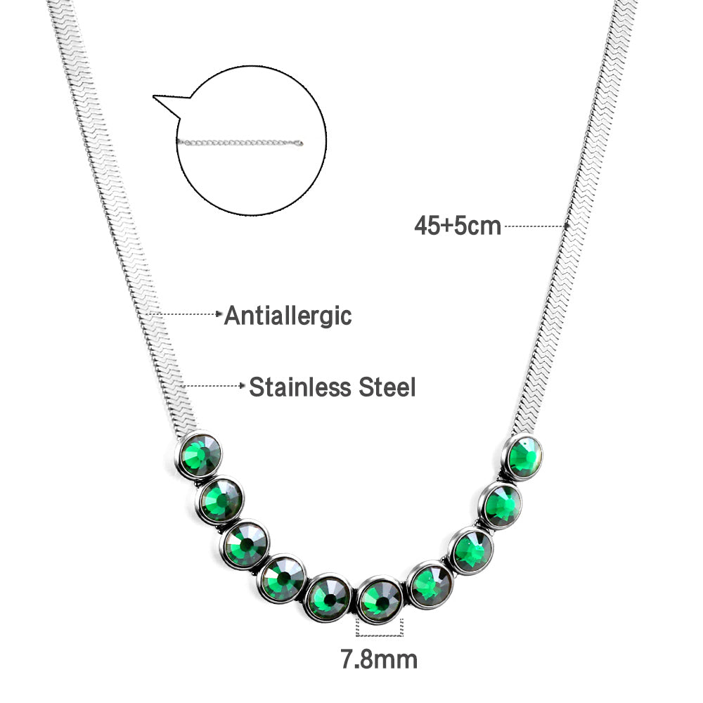 Emerald Colored Stone Necklace