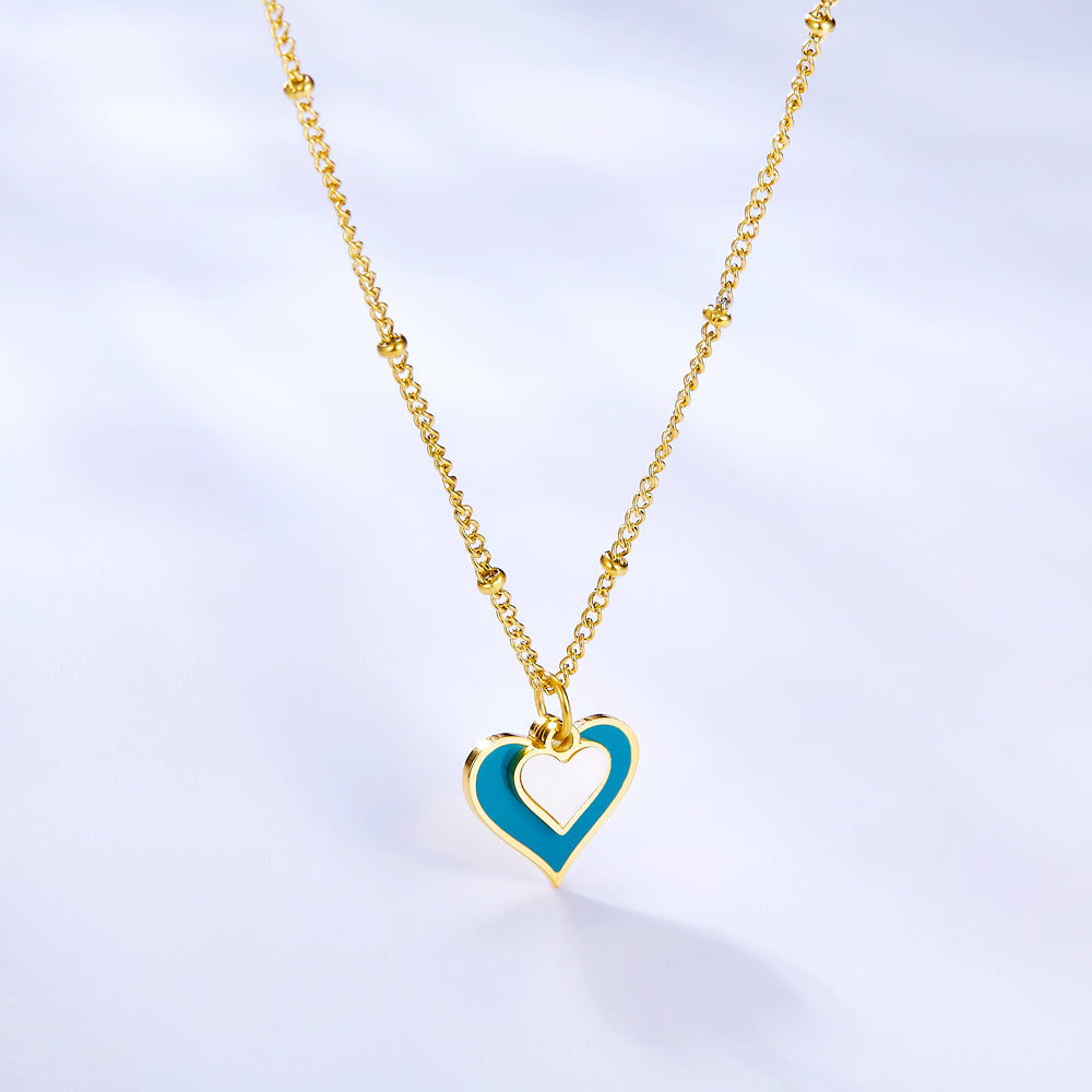 Double Heart Pendant Necklace