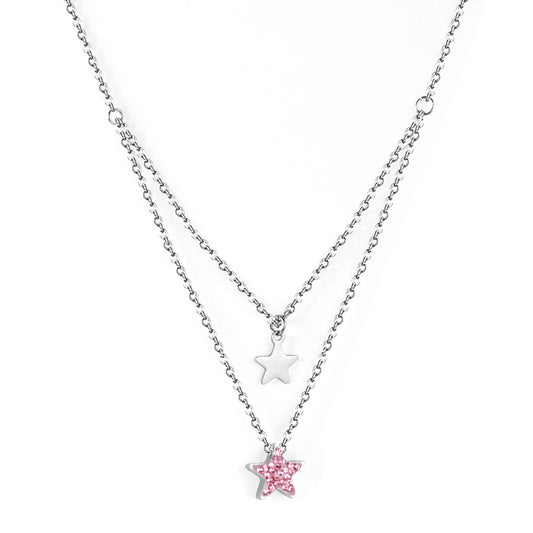 Two Star Pendant Layering Necklace