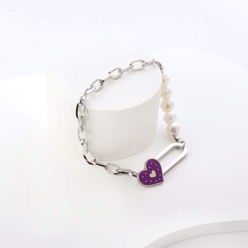 Purple Heart lock Bracelet